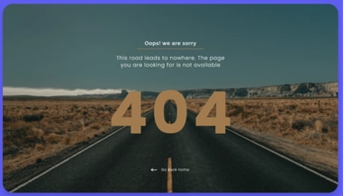 Empty road picture for 404 error page